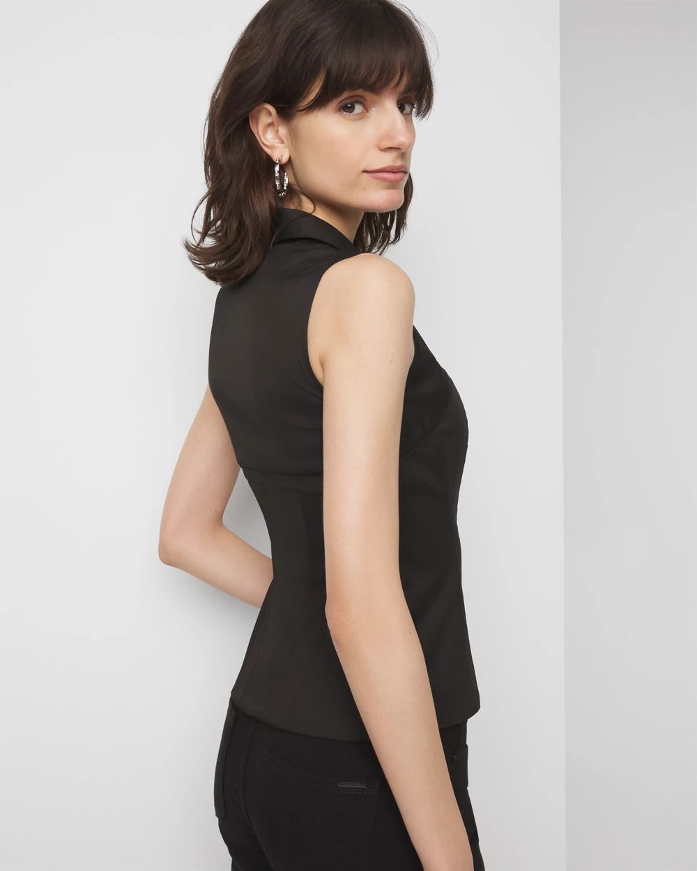 Sleeveless Poplin Corset Shirt | White House Black Market